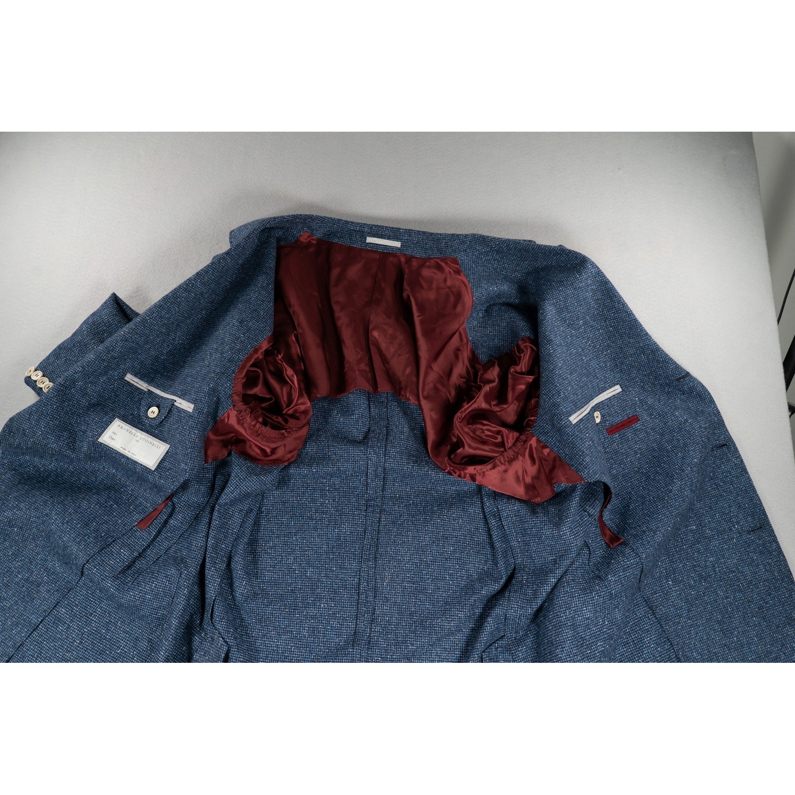 Brunello Cucinelli Mens Blue Silk Wool Cashmere 3 Button Blazer Sport Coat IT 56
