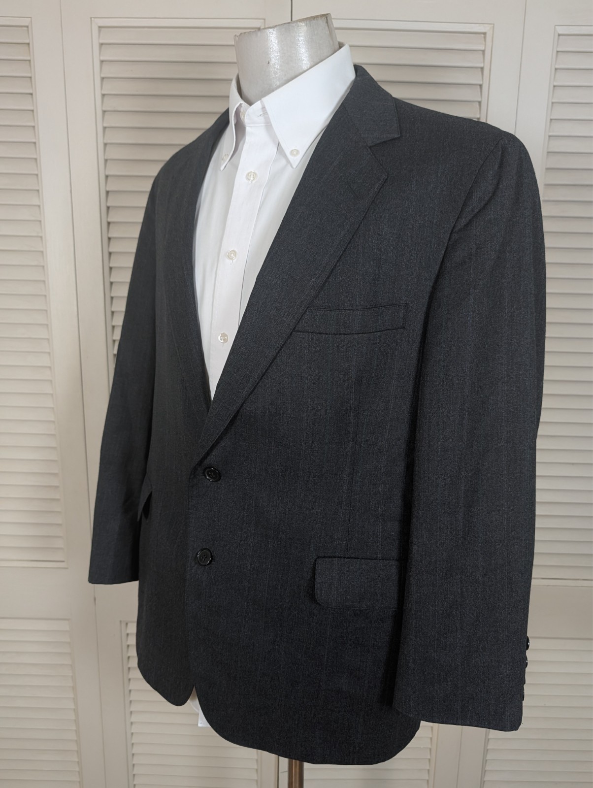 Lacrosse Vintage 2 Piece Suit Mens 44S 38×29 Gray Purple Green Stripe