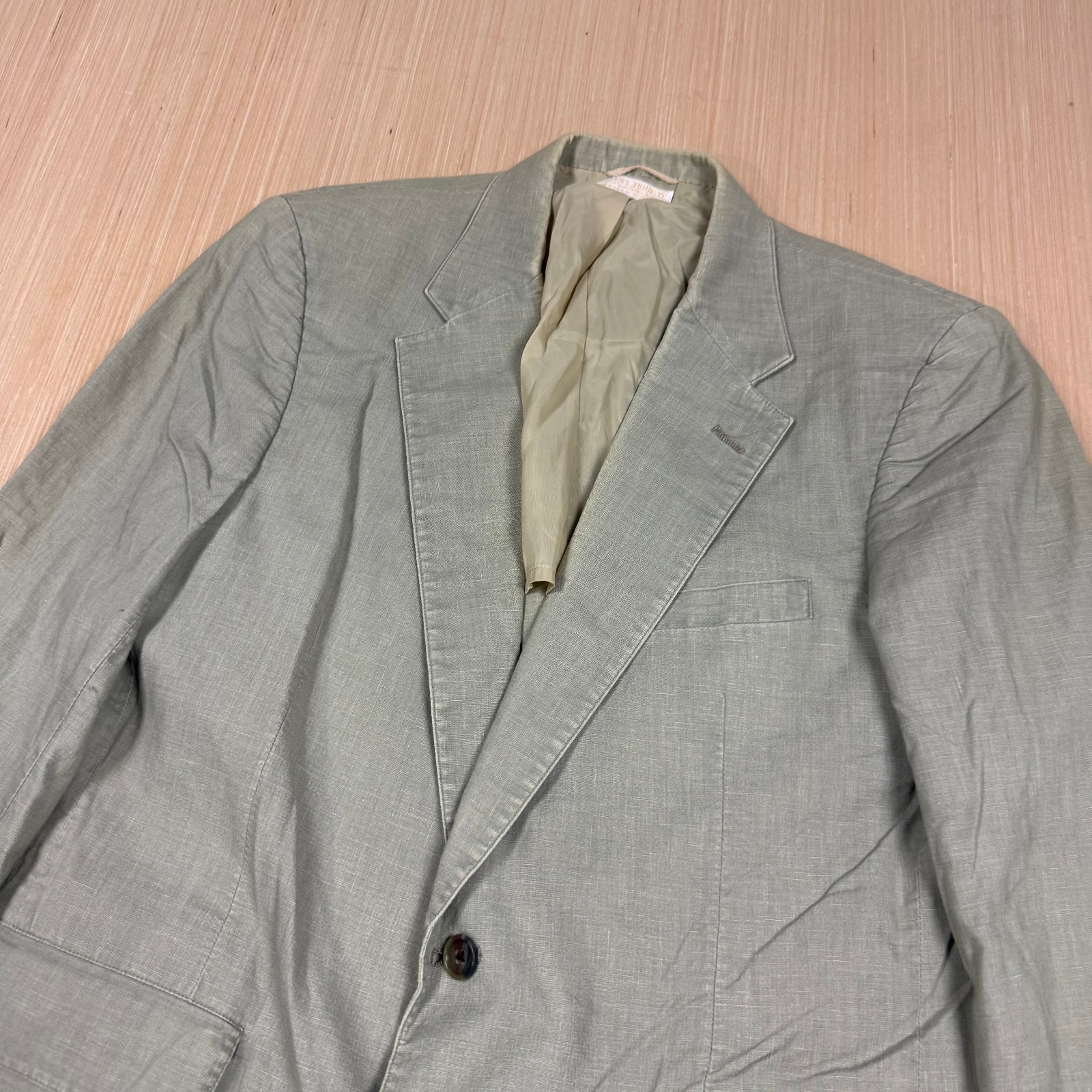 Vintage 90s Brooks Brothers Suit Hopsack Distressed Blazer Jacket 42 Pants 36×28
