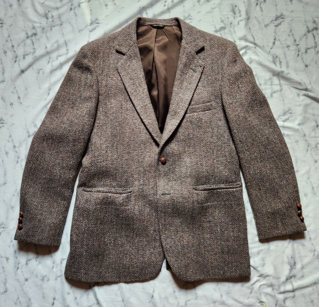 Wilson’s by Westminster Vintage brown black herringbone jacket 40R