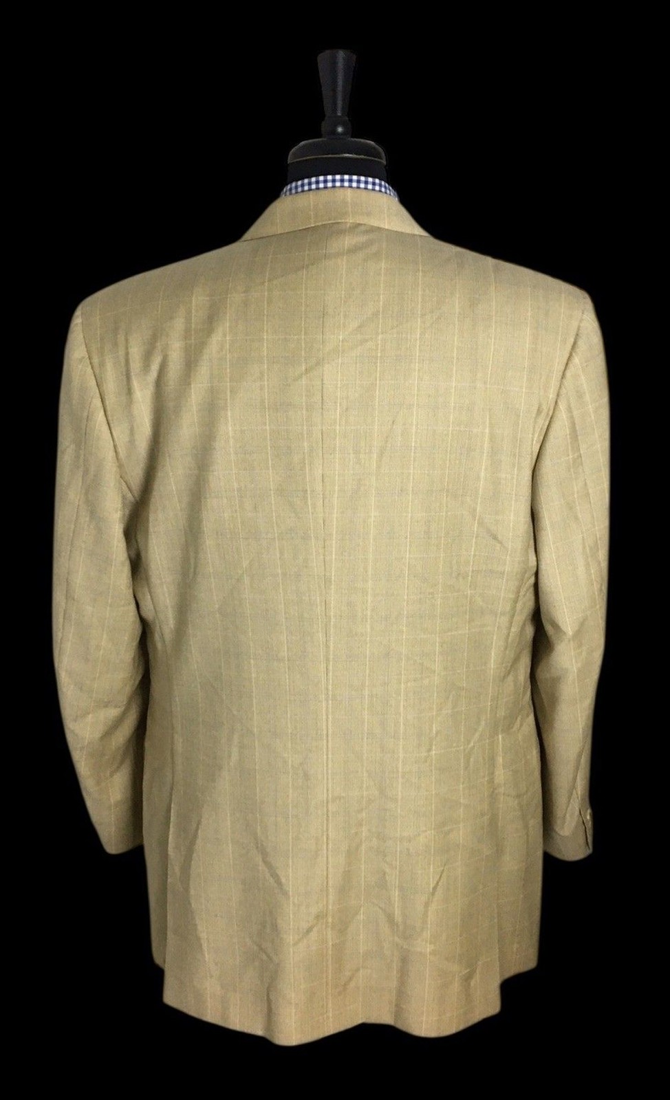 Canali Mens Brown /Blue Check Wool Sport Coat Blazer Jacket Size IT 54L / US 44L