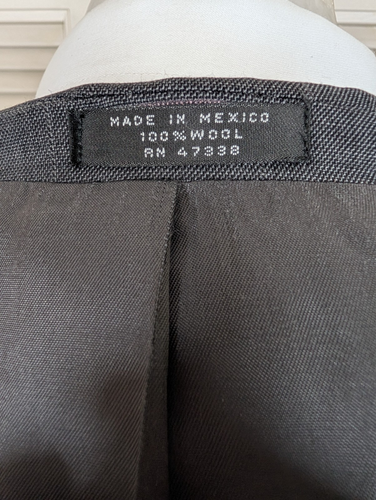 Jones New York JNY 2 Piece Suit Mens 46L 40×31 Gray Windowpane Check Wool Grid