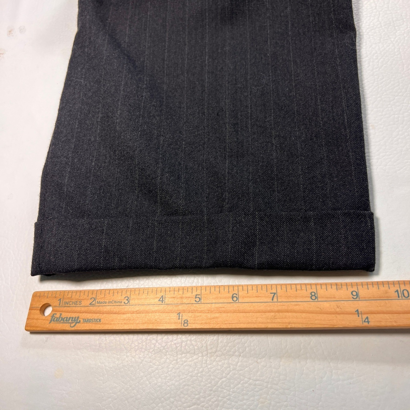 Brooks Brothers Suit Mens 46L Charcoal Pinstripe Brooksease Makers Wool USA 2pc
