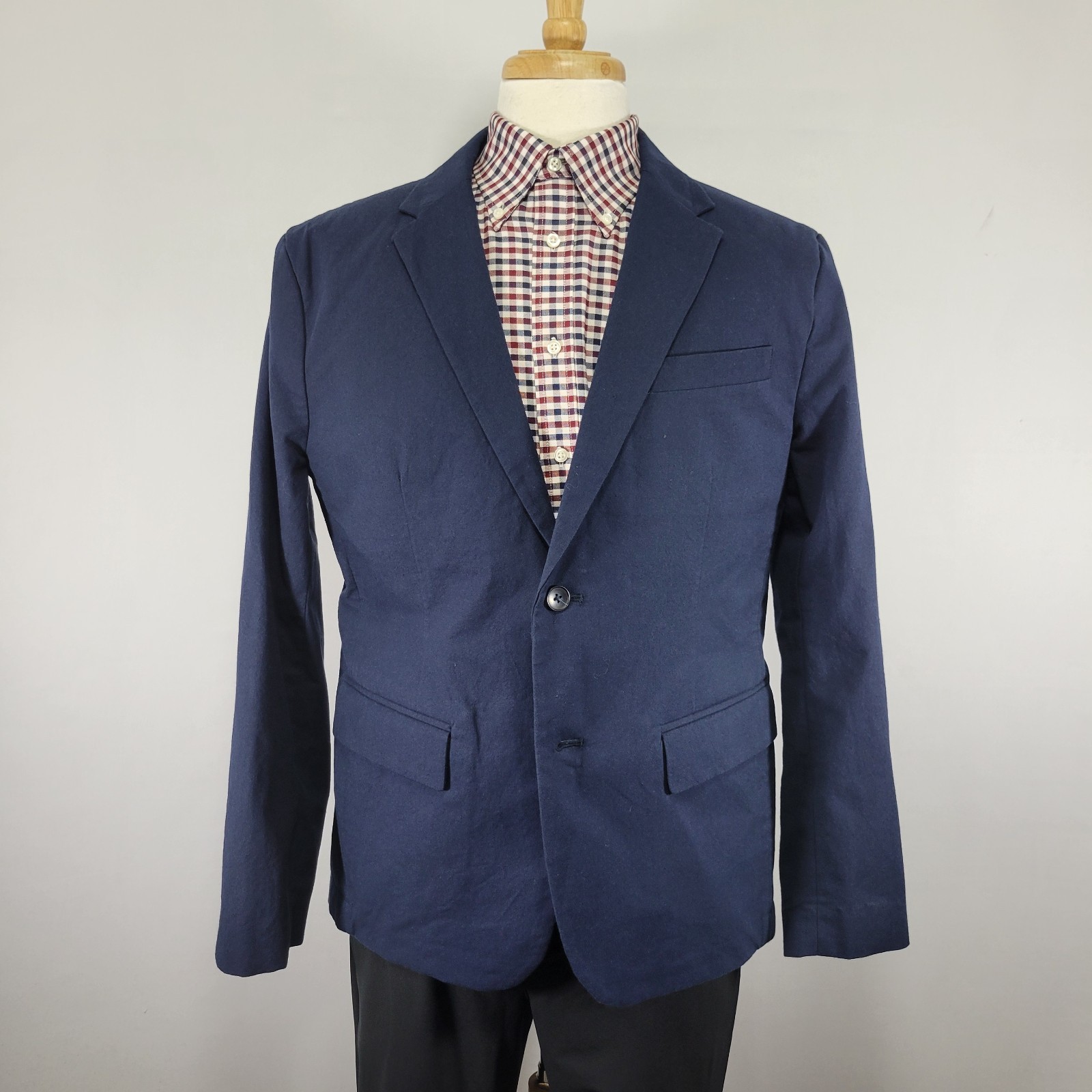 Old Navy Men’s Sport Coat Blazer Two Button Navy Blue Cotton Spandex Size LARGE