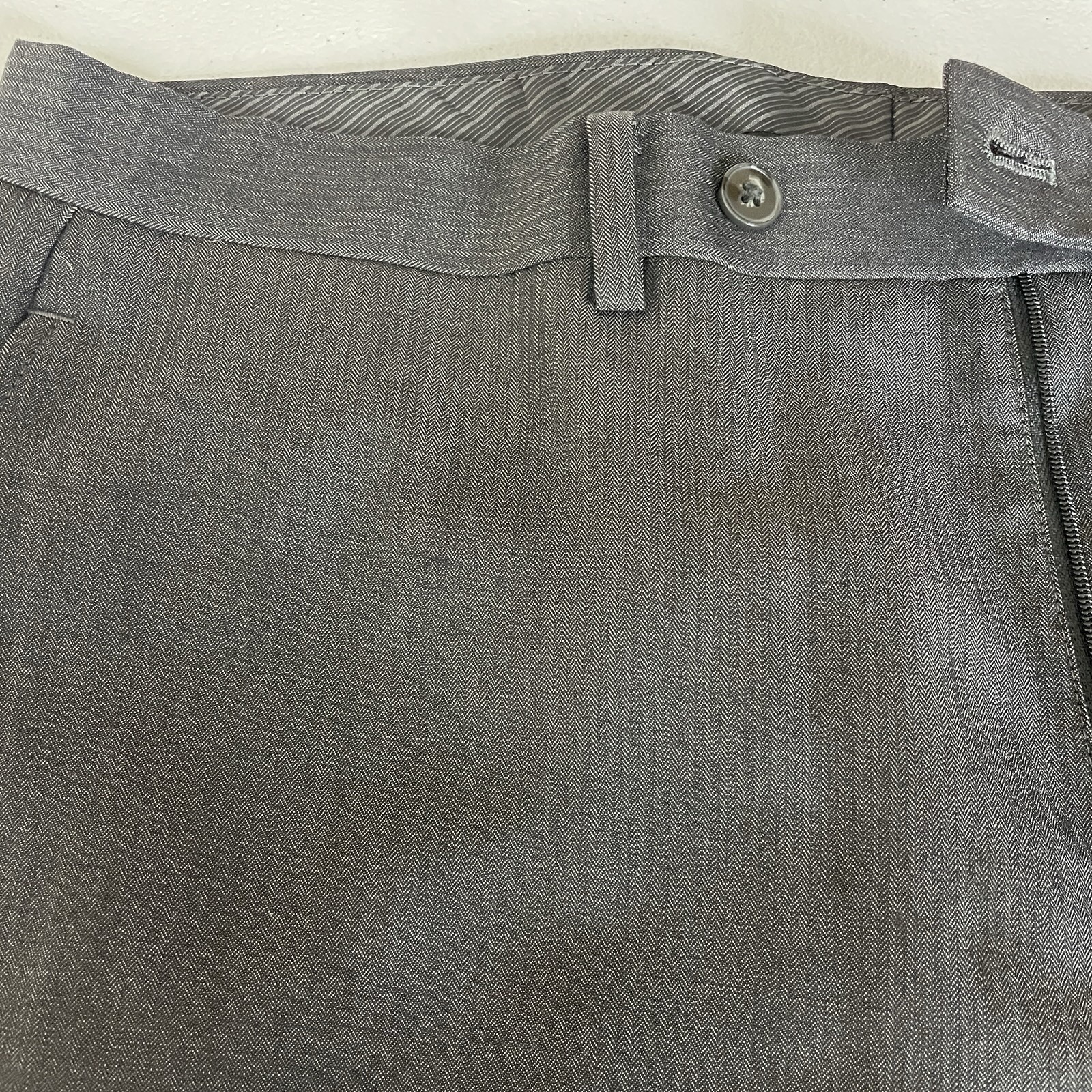 Calvin Klein 2 Piece Suit Mens 40L Slim 34×31 Brown Herringbone Double Vented