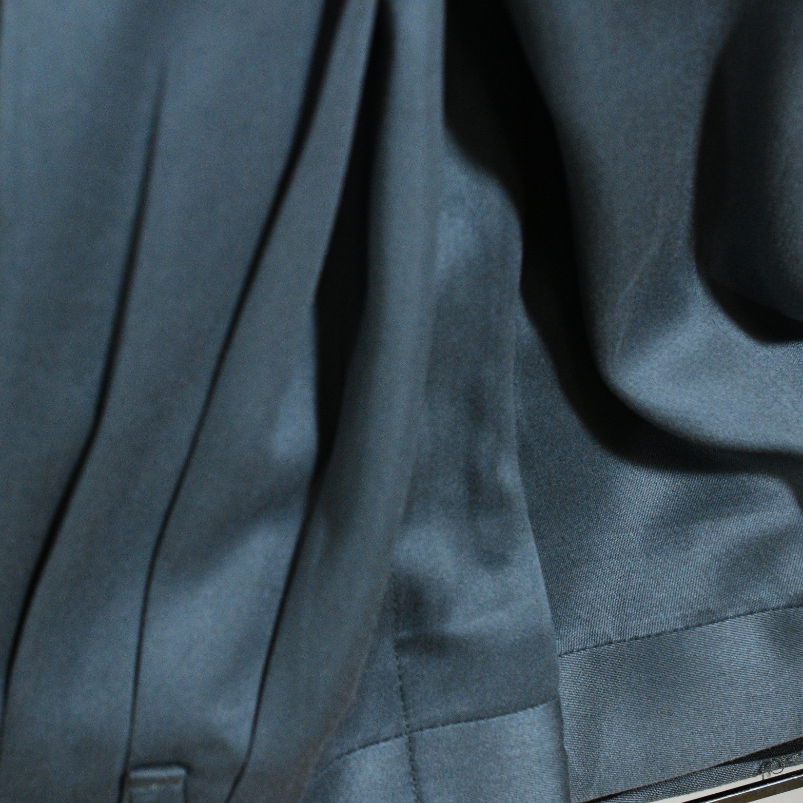 90s Vintage Double Breasted Suit Men 42R Cotton Sateen Teal Green Pleated Pants