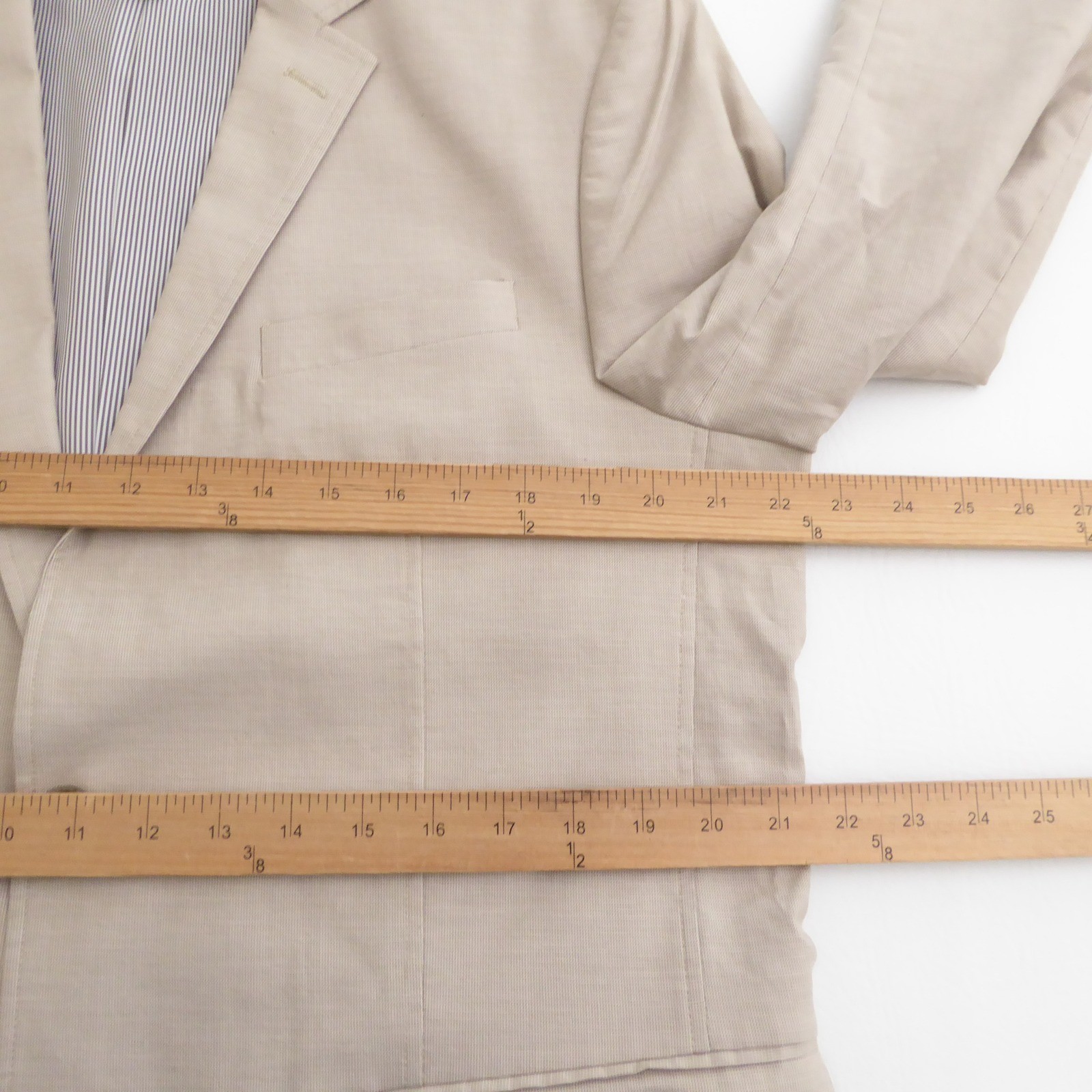 Joseph Abboud Mens Sport Coat Tan Cotton Spandex Two Button Blazer Large
