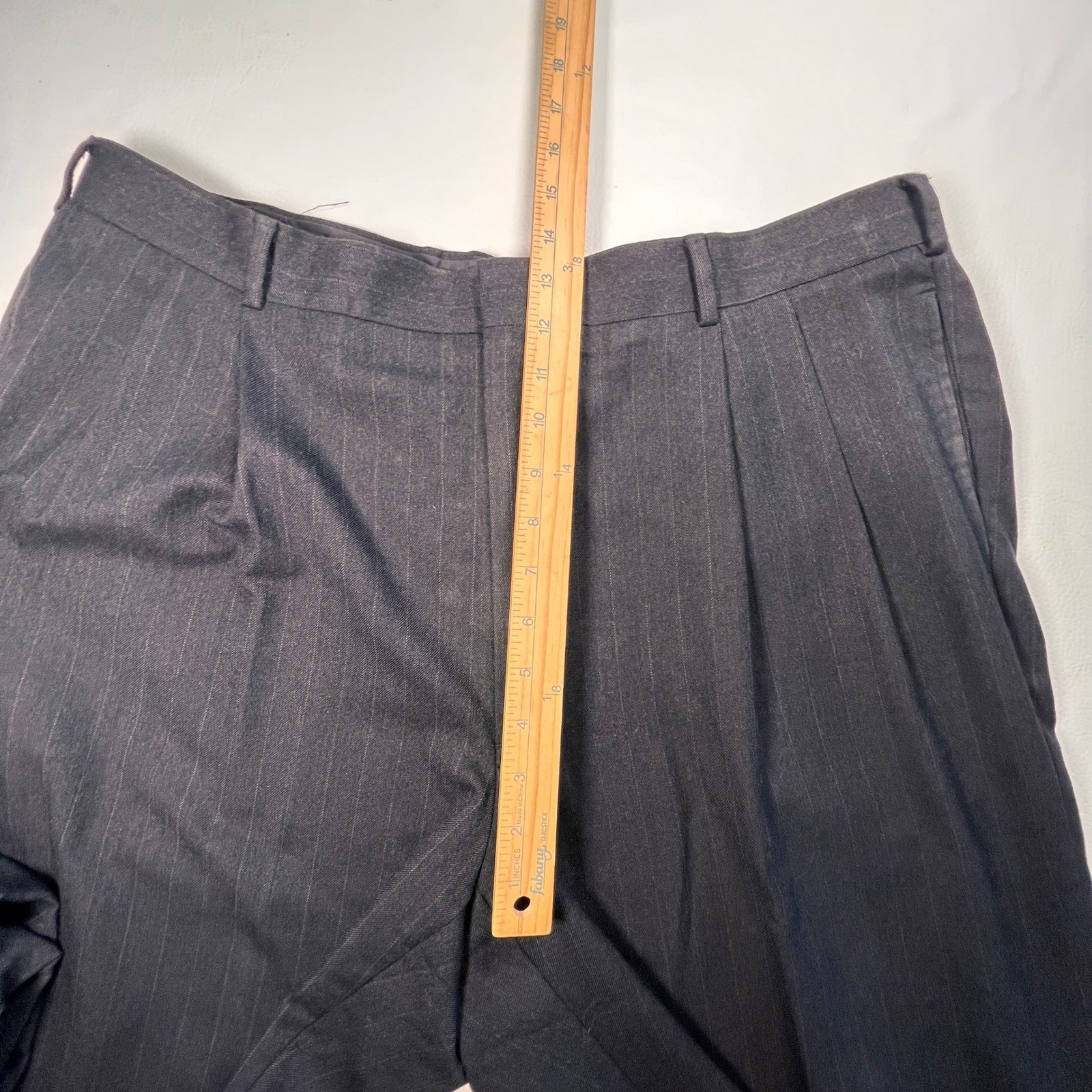 Brooks Brothers Suit Mens 46L Charcoal Pinstripe Brooksease Makers Wool USA 2pc