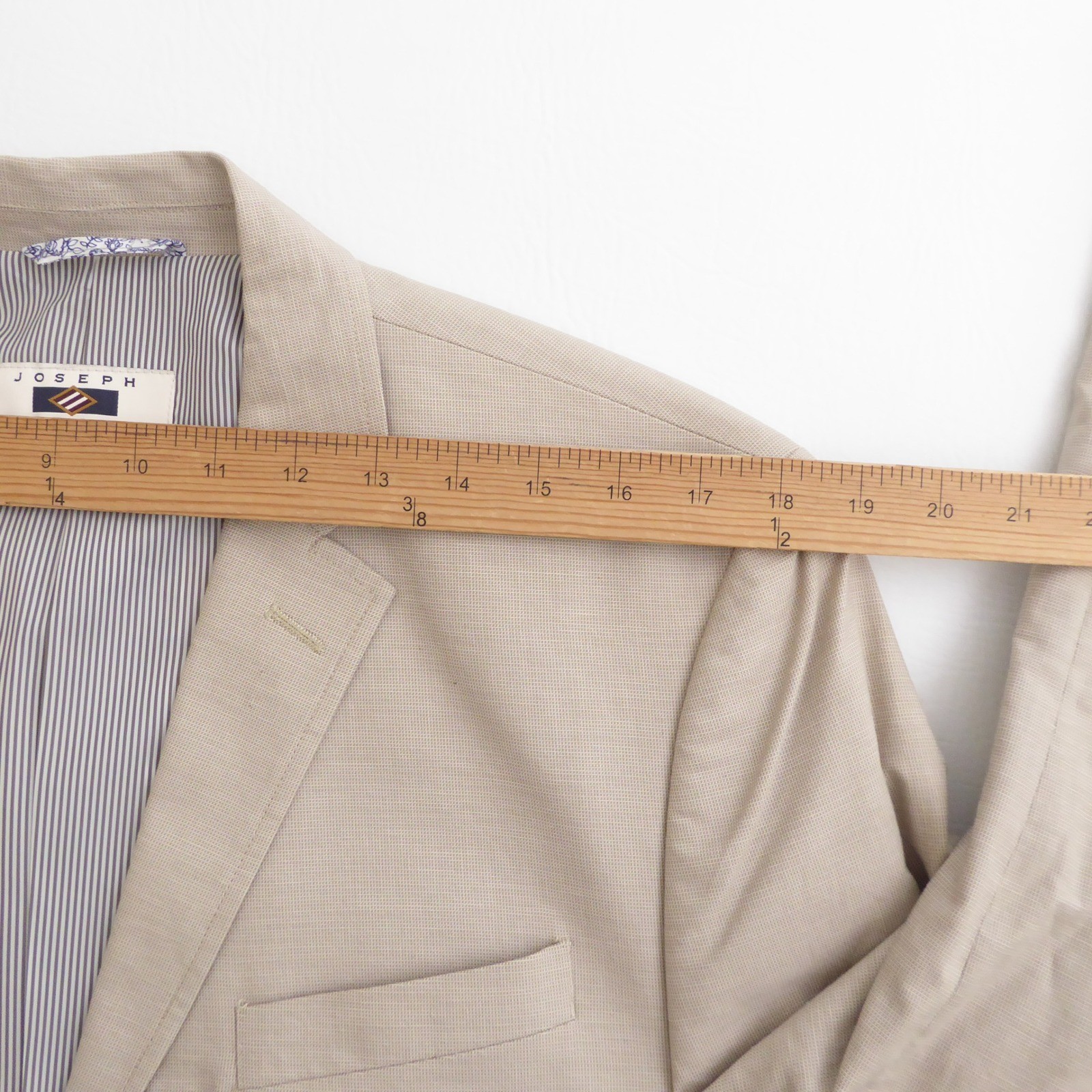 Joseph Abboud Mens Sport Coat Tan Cotton Spandex Two Button Blazer Large