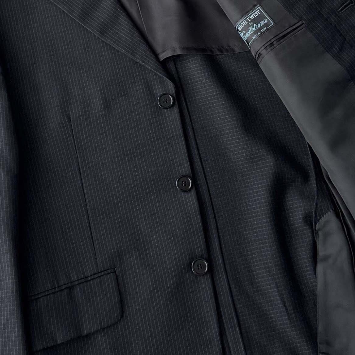 Paul Smith LONDON Tessilstrona Wool Suit M Charcoal Check Vintage Japan