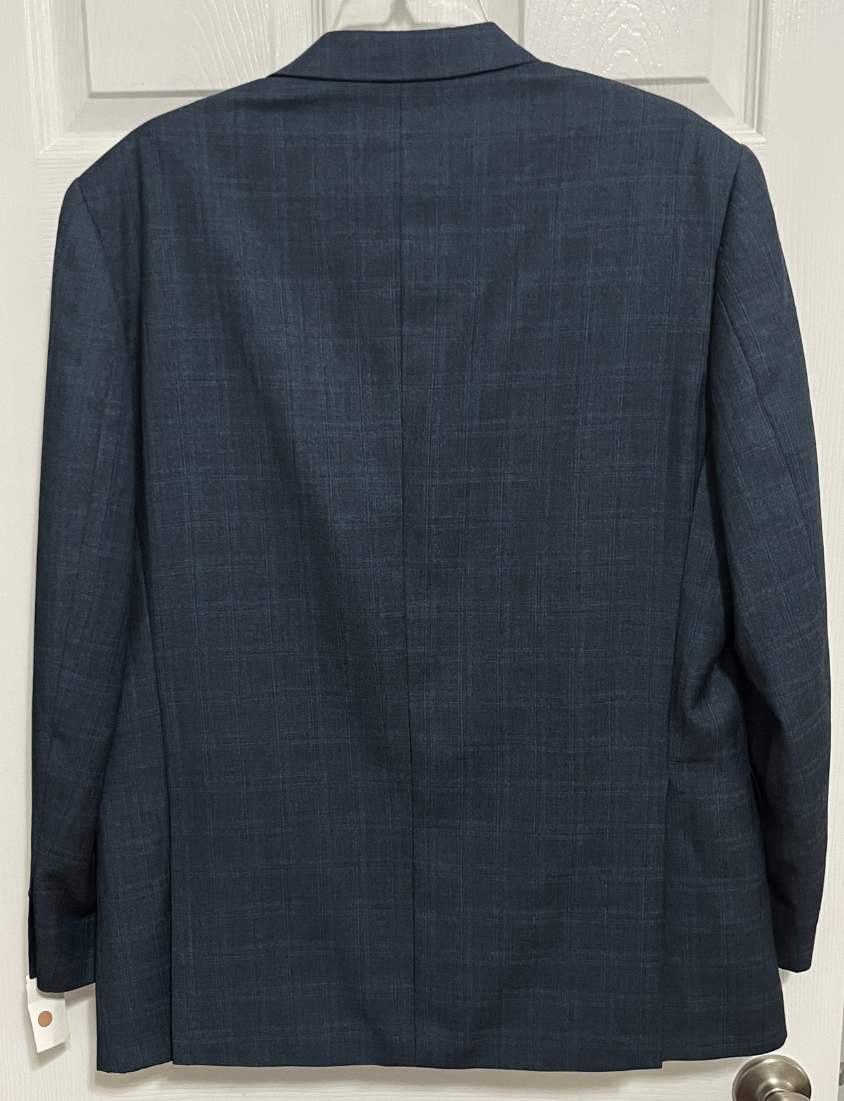 Giorgio Fiorelli Men’s Navy Blue Plaid 2-Button Suit Jacket Blazer Size 42R