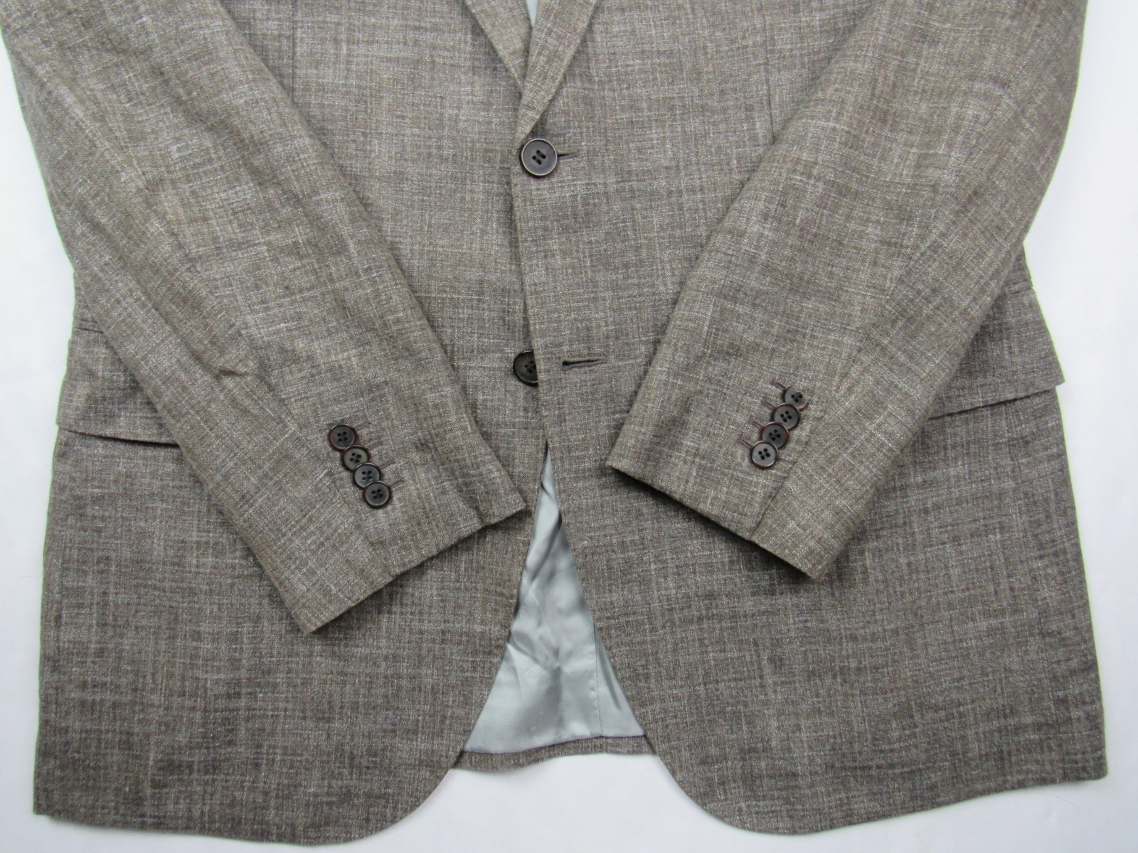Suitsupply Lazio 2 Pc E. Thomas Brown Silk Linen Wool Suit 44L / Pants 37 x 33.5