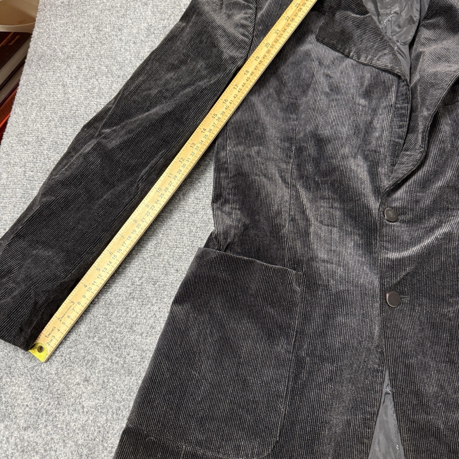 Yes Saint Laurent Vtg Textured Suede Black Blazer Sz 41