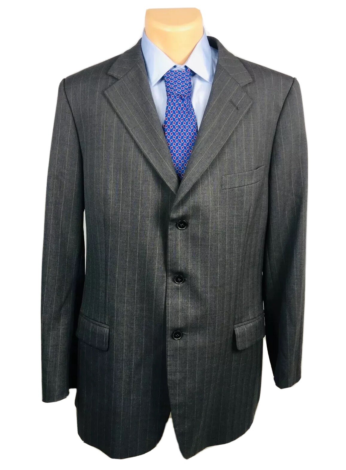 Ermenegildo Zegna Z Gray 3 Button Suit Jacket Blazer Mens 44 L US Dual Vented