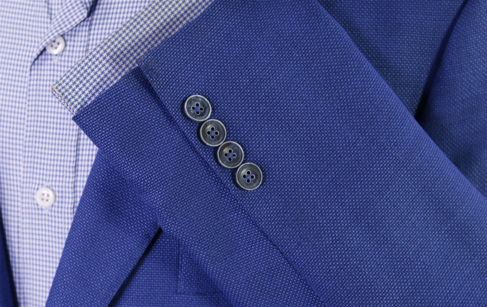 J. Hilburn Royal Blue Knit Woven Vitale Barberis Wool 2-Btn Blazer Jacket 44R