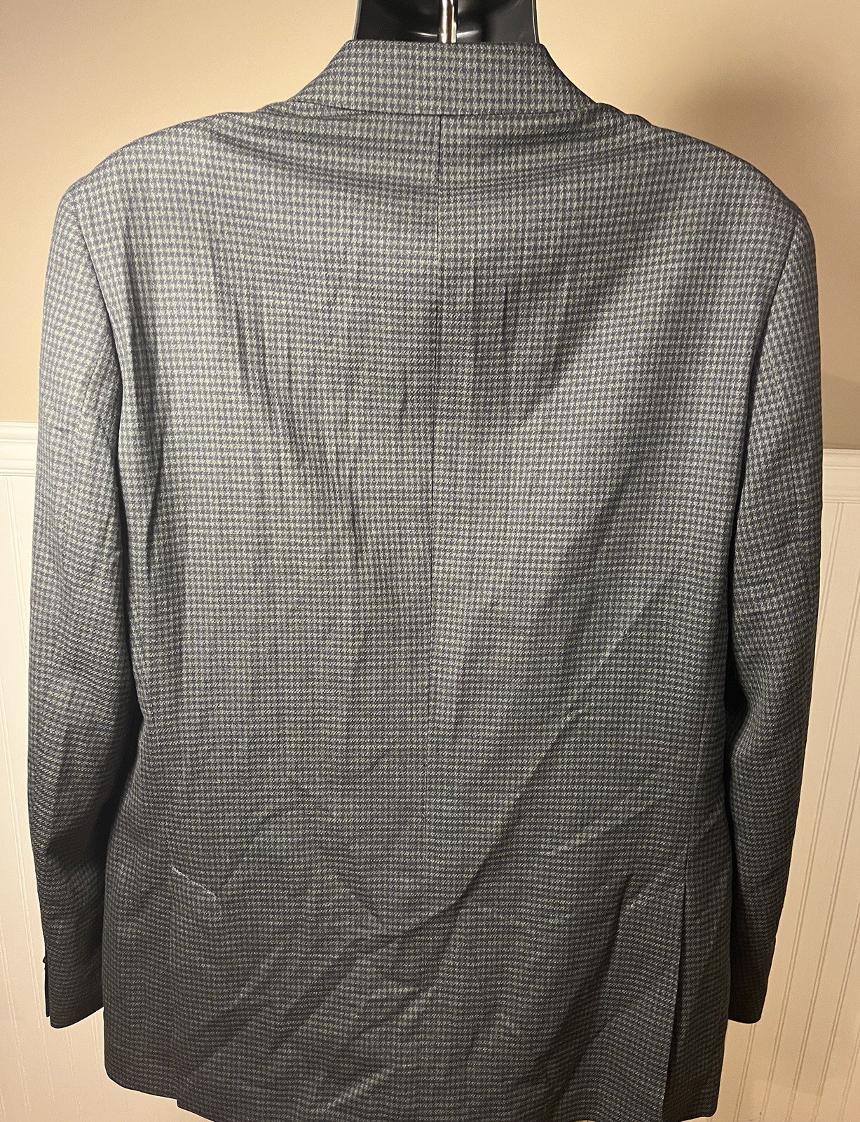 NWT Paul Betenly 44L Kevin Sport Coat Navy Olive Plaid Filarte Wool Stretch