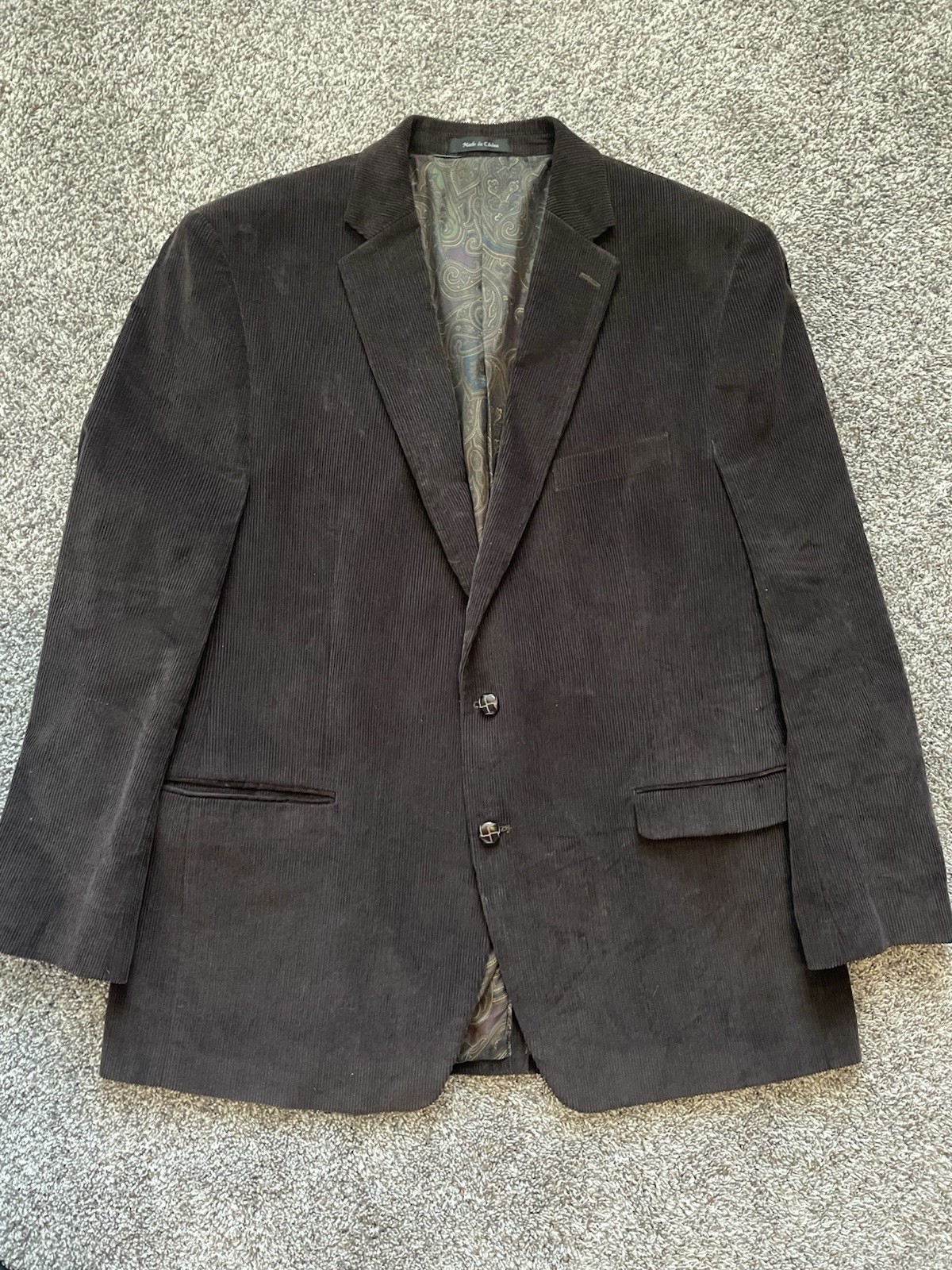 Lauren Ralph Lauren Brown Corduroy Sports Coat Blazer Two Button Size 48L