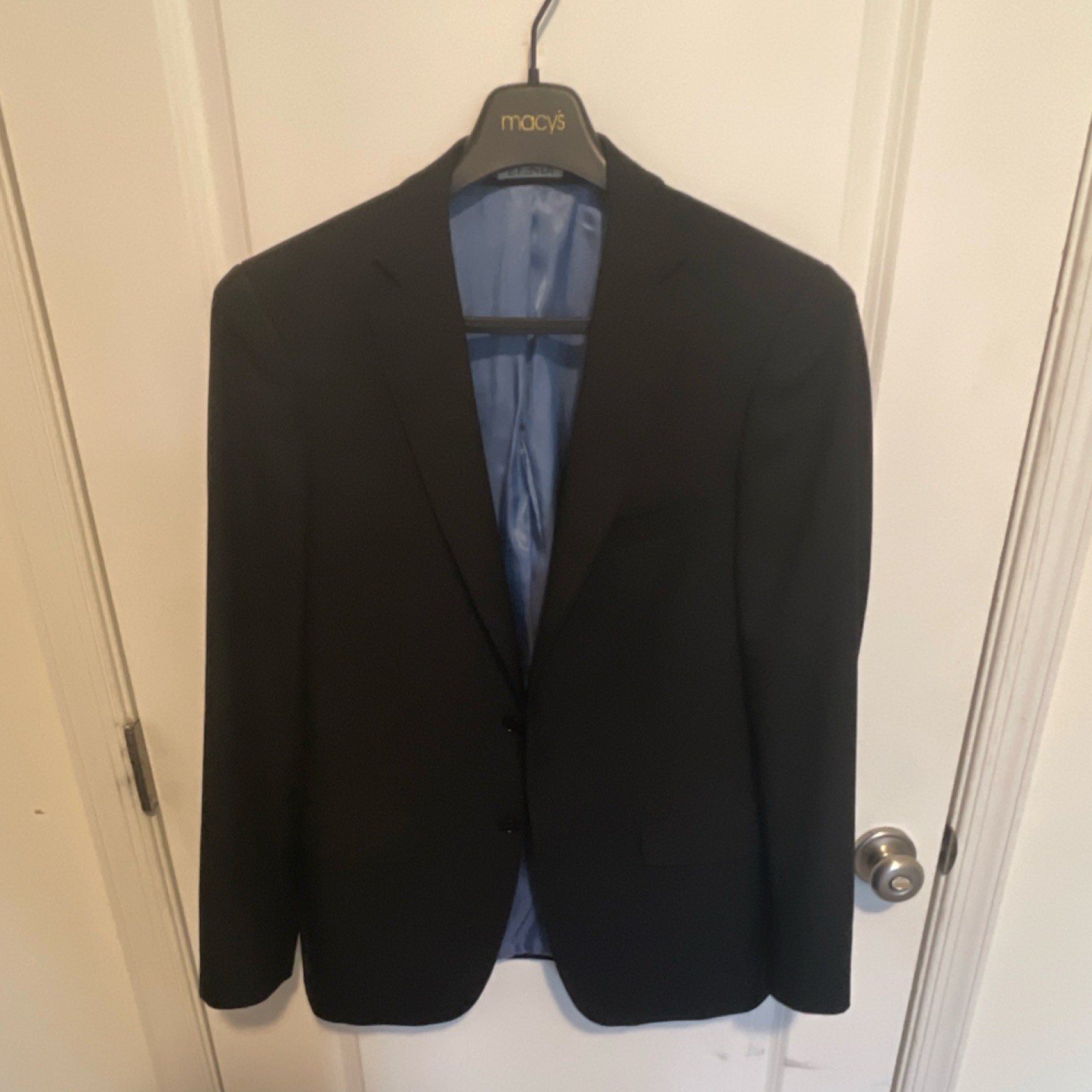 Efendi Men’s 2 Piece Black 100% Wool Suit 38R Solid Regular Dry Clean Only