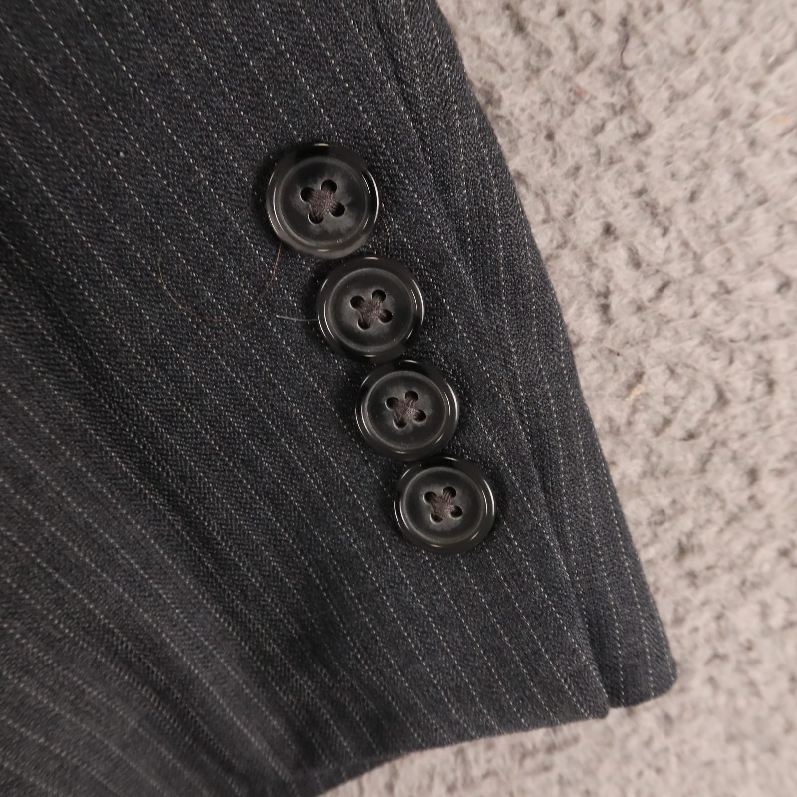 Croft & Barrow Jacket 38R S Gray Pinstripe Polyester Blazer Sport Coat