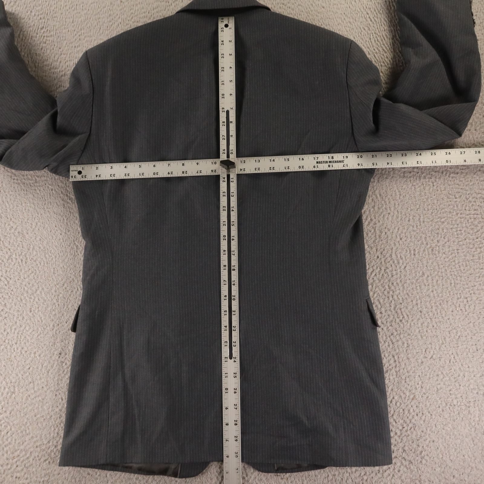 Croft & Barrow Jacket 38R S Gray Pinstripe Polyester Blazer Sport Coat