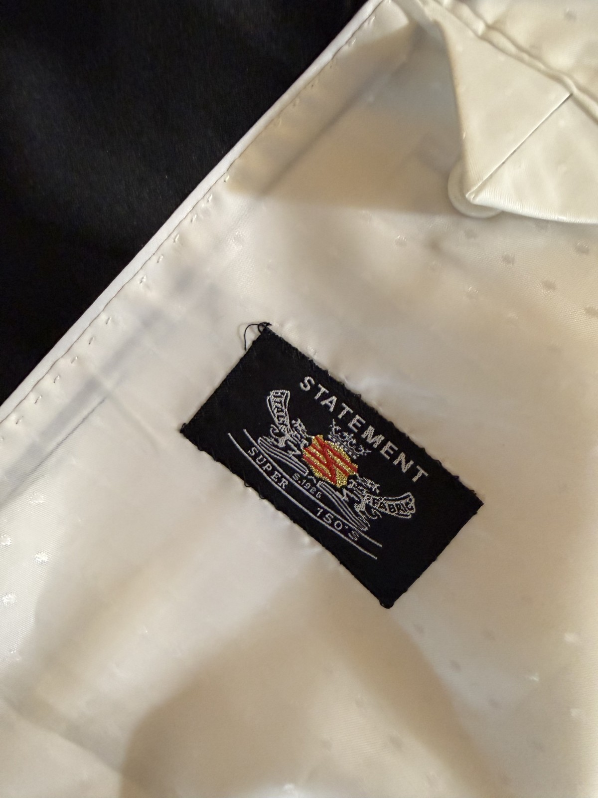 NEW STATEMENT Ivory Tuxedo Dinner Jacket Sport Coat Suit Blazer 42S 150s Wool