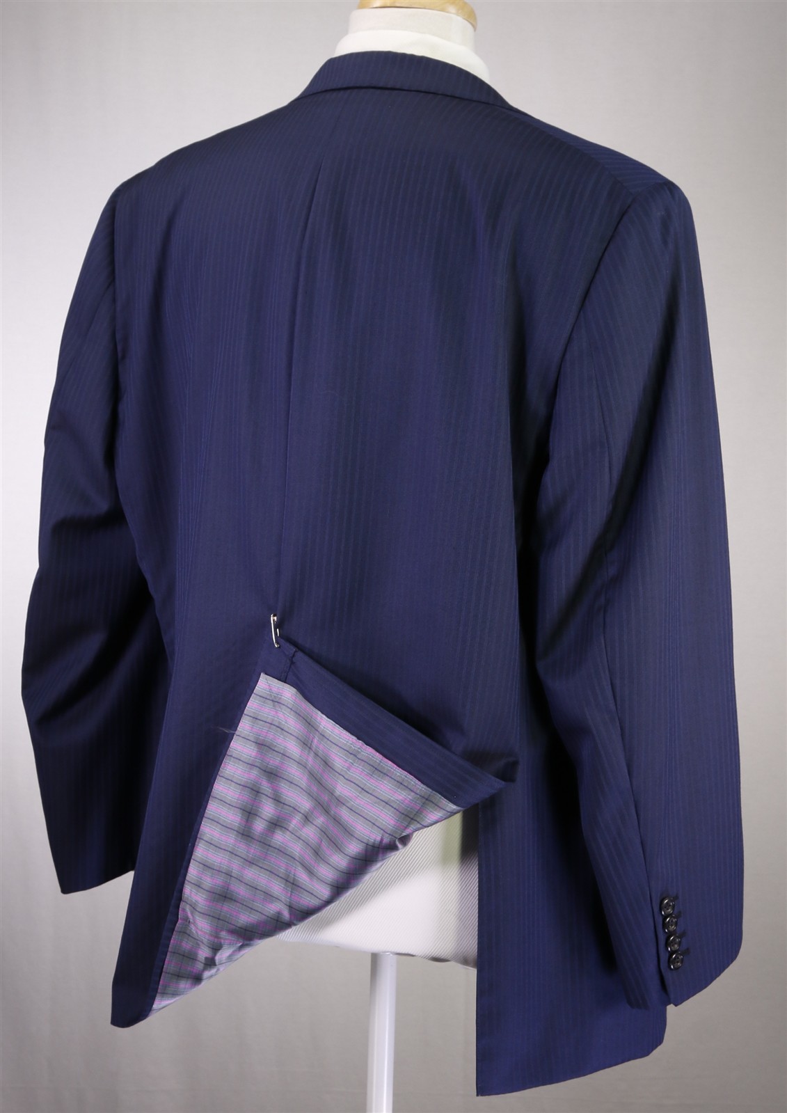 Oxxford Very Recent Royal Blue Tonestripe 2-Btn Wool Suit 48R