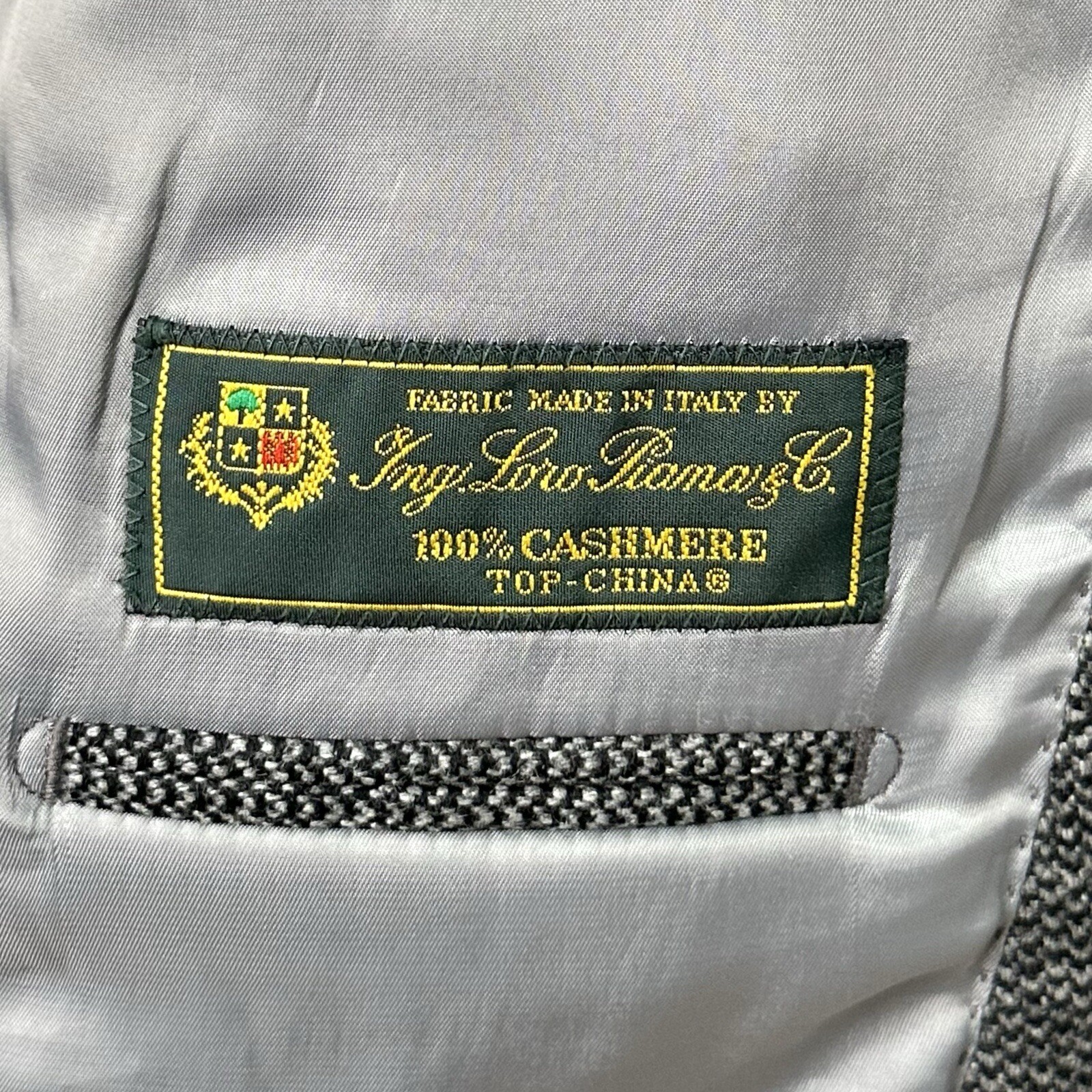 DCLA Bespoke Loro Piana 100% Top China Cashmere Gray Nailhead Sport Coat 54 Reg