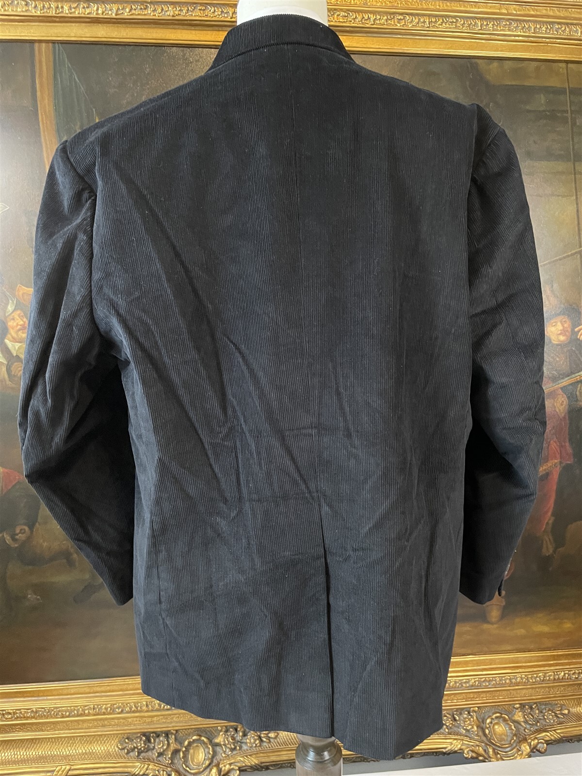StudioSuits 48R Bespoke Black Corduory 100% Cotton 2Btn Blazer Jacket Sport Coat