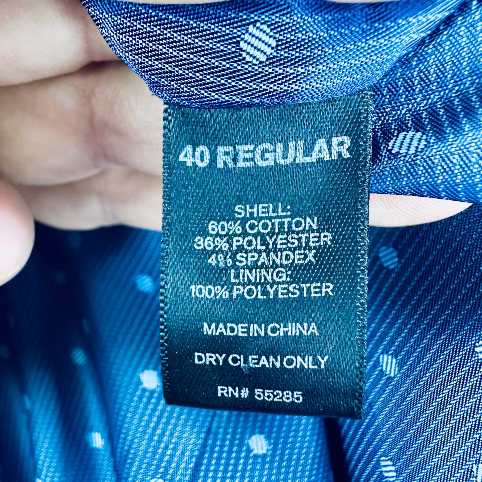 Express Innovator 40R Extra Slim Blazer Jacket Cobalt Blue Cotton Blend Stretch