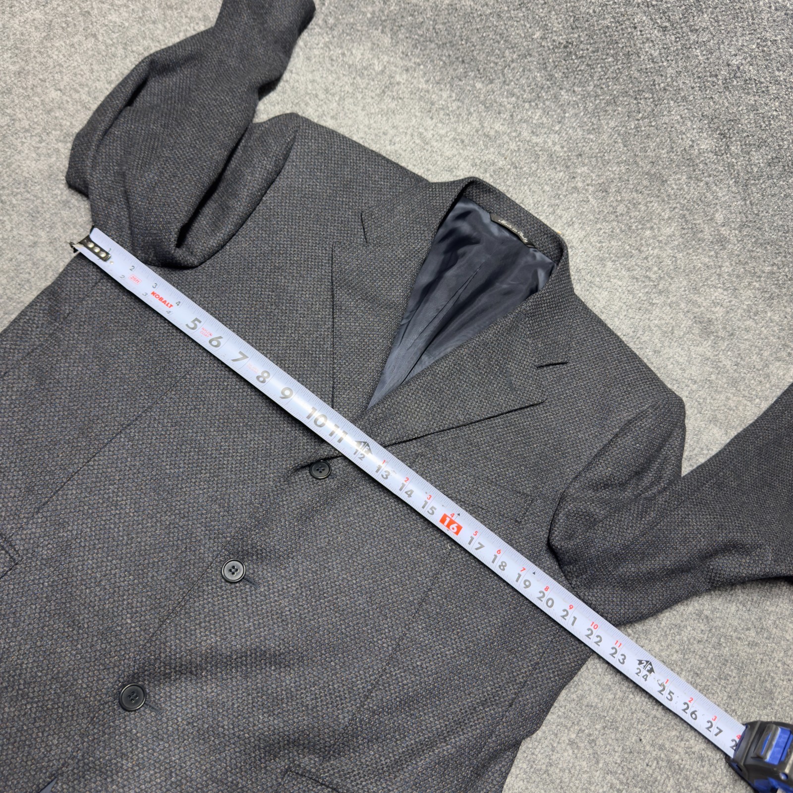 Canali Wool Cashmere Birdseye Hopsack Tweed Blazer Men EU 52 US 42 Italy Gray