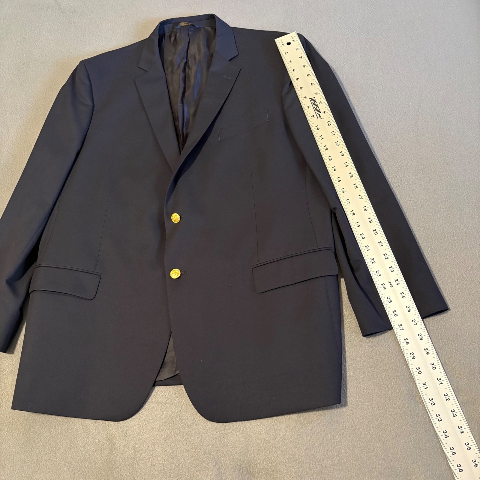 Brooks Brothers Blazer 50L Navy Blue Madison Fit Wool Gold Buttons Sport Coat