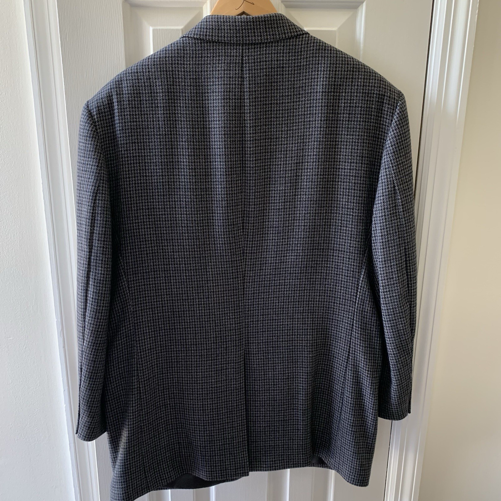 Lauren Ralph Lauren Mens Wool Black/Grey Houndstooth Blazer Jacket Size 44R