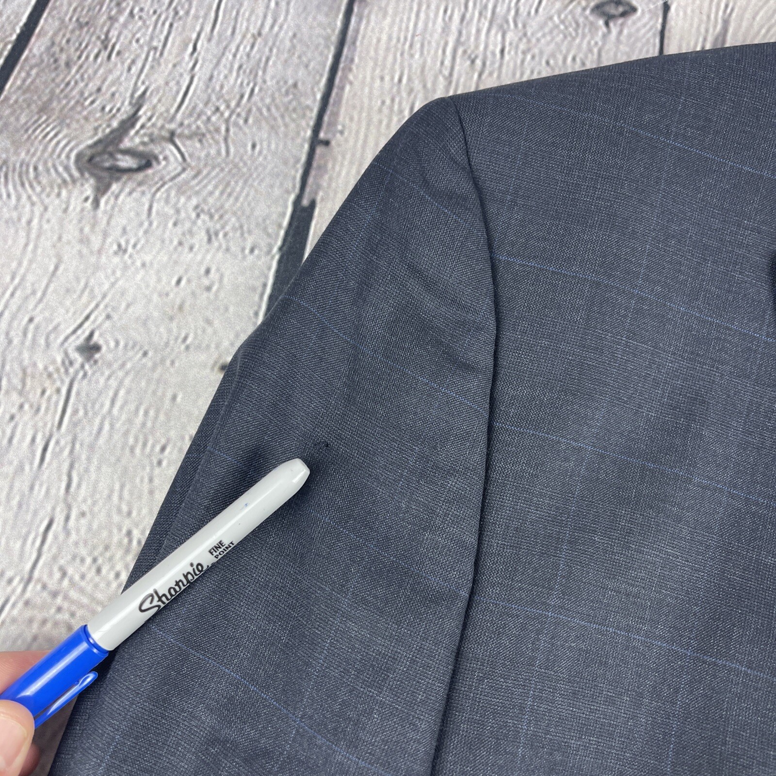 Lauren Ralph Lauren Blazer Sport Coat 44R Navy Blue 100% Wool 2 Button
