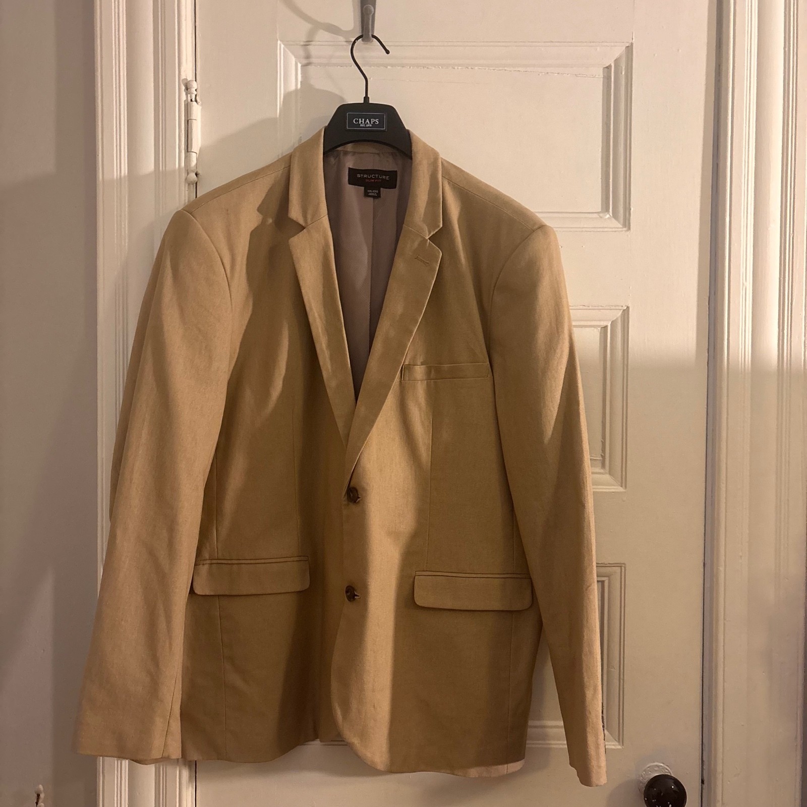 Structure Slim Fit Tan Linen Business Casual Blend Blazer Sport Coat Men’s XXL