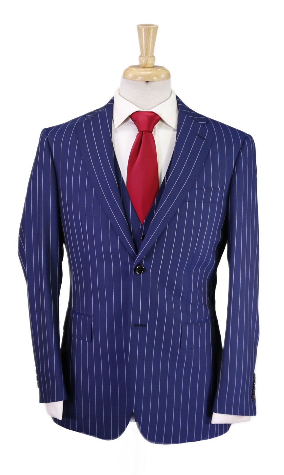 Paul Stuart Current Royal Blue Chalkstripe 3-Piece Wool Suit 38S