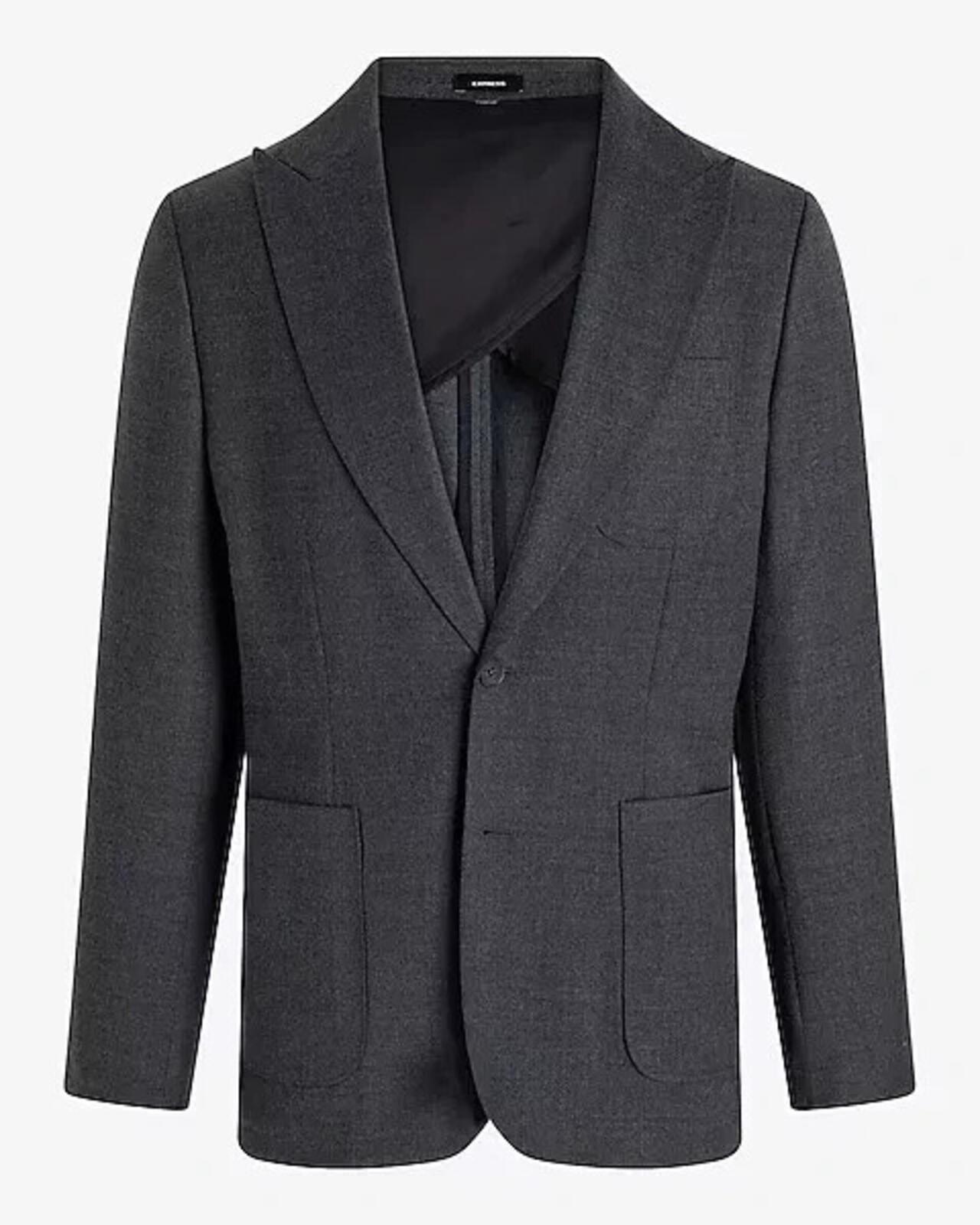 New Express Extra Slim Gray Wool-Blend Flannel Suit Jacket 40R *Retail $298*