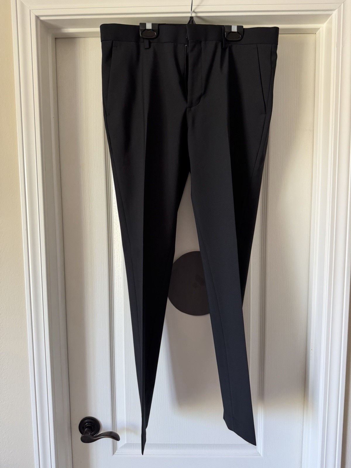 Express Extra Slim Fit Stretch Wrinkle Resistant 2 Piece Black Suit 38S; 31×32