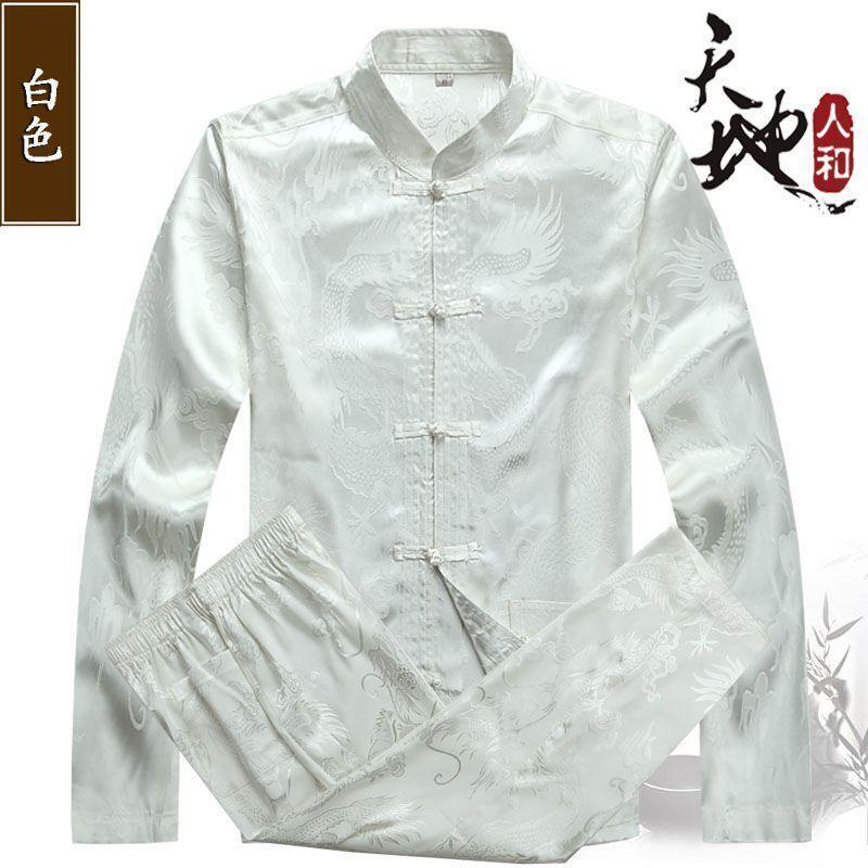 2PC Men’s Ethnic Chinese Tang Suit Coat Clothing Casual Kung Fu Retro Fashion SZ