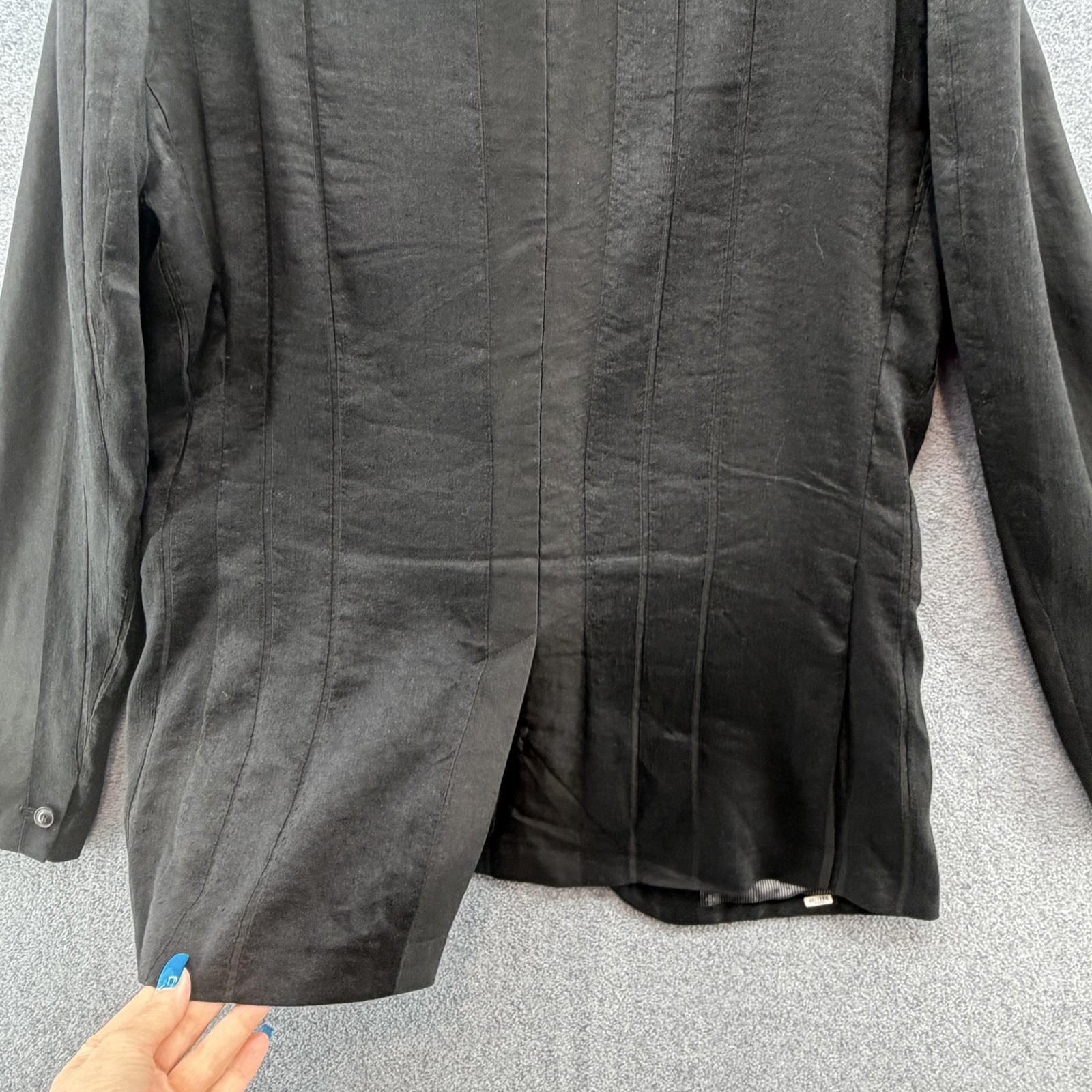 John Varvatos Blazer Mens 42R Black Linen Stripe Sport Coat Lightweight Italy