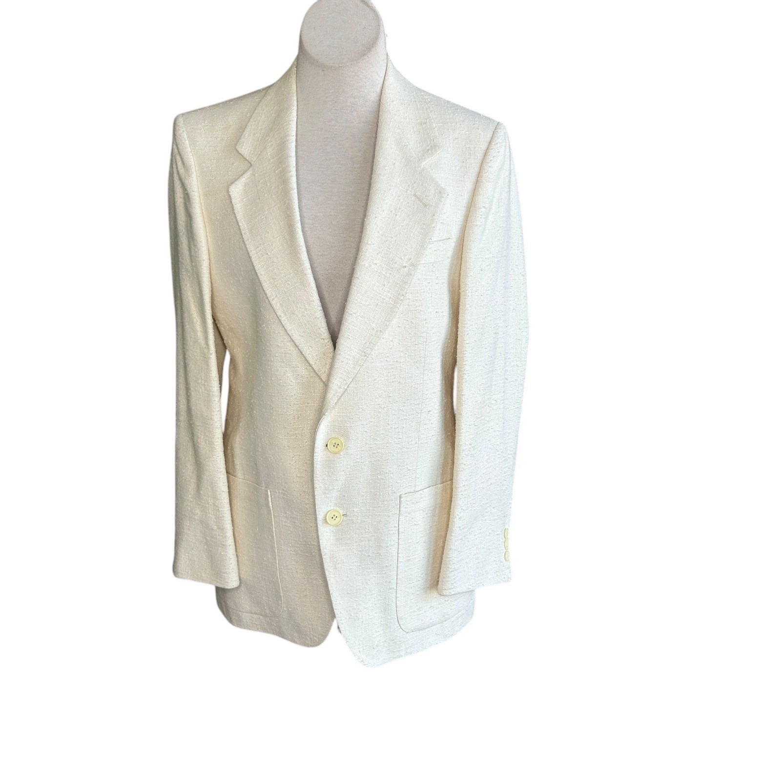 Daniel Hechter Sport Coat Cream Wool Blend Euro Cut Blazer
