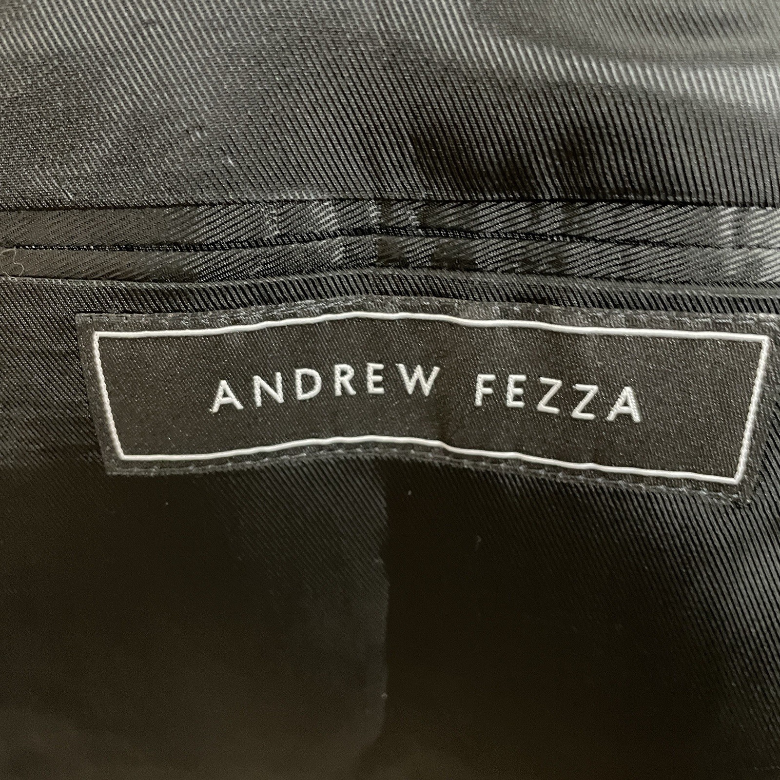 Andrew Fezza 2 Piece Suit Mens 46L 38×32 Brown Striped Wool Double Breasted Peak