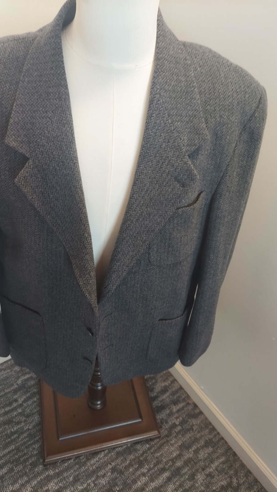 Fierte. SRL Cashmere Blend Herringbone Blazer Jacket Size 3x
