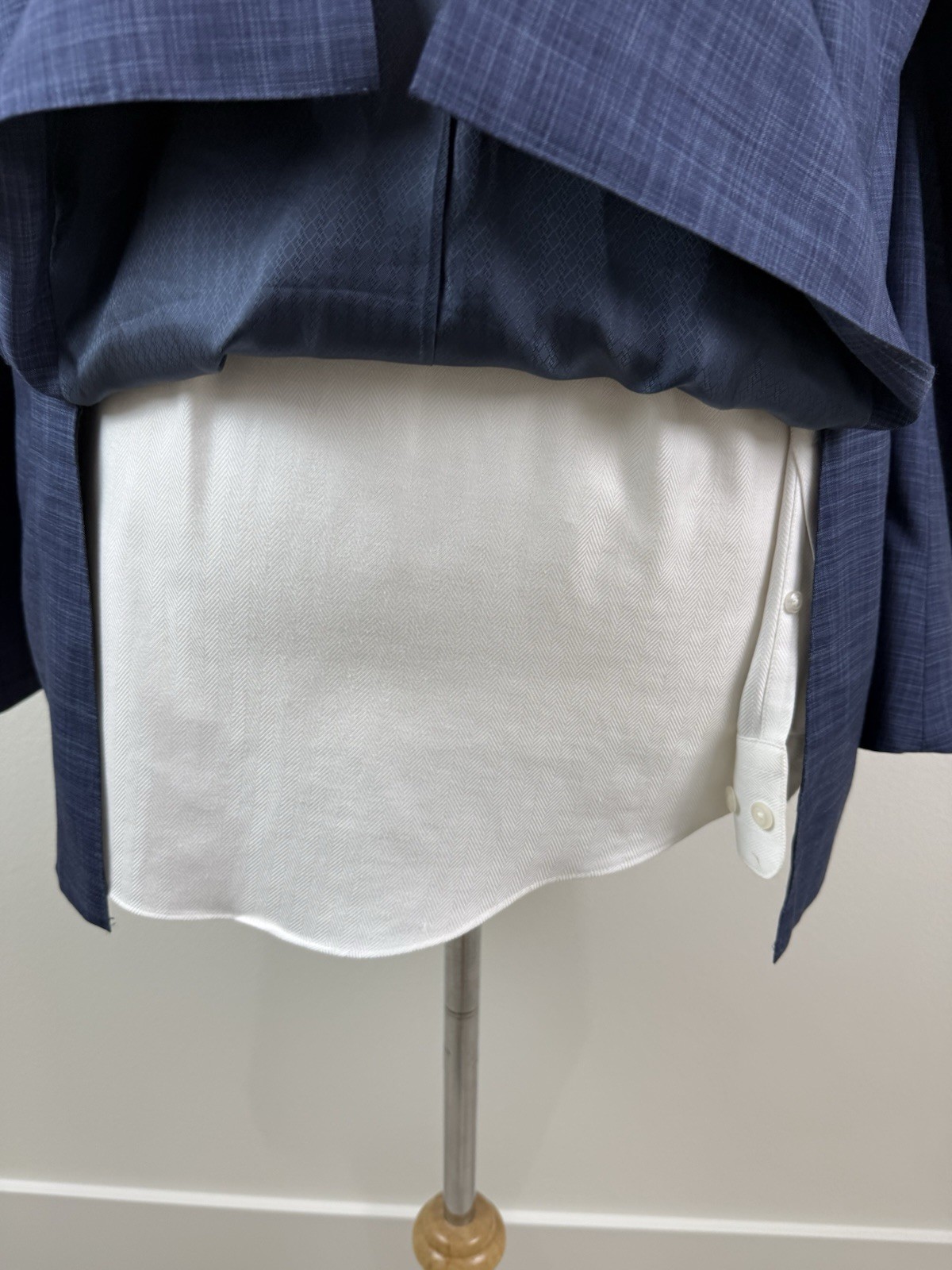 Canali Exclusive Men’s Blue Check Super 150 Wool Silk Suit Sz 44 L Pants 38 X 34