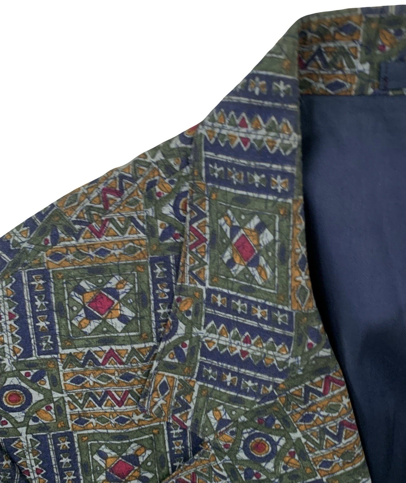 1990’s 38 R J.CREW Classic Cut ” Stained Glass ” Cotton Blazer Made In USA