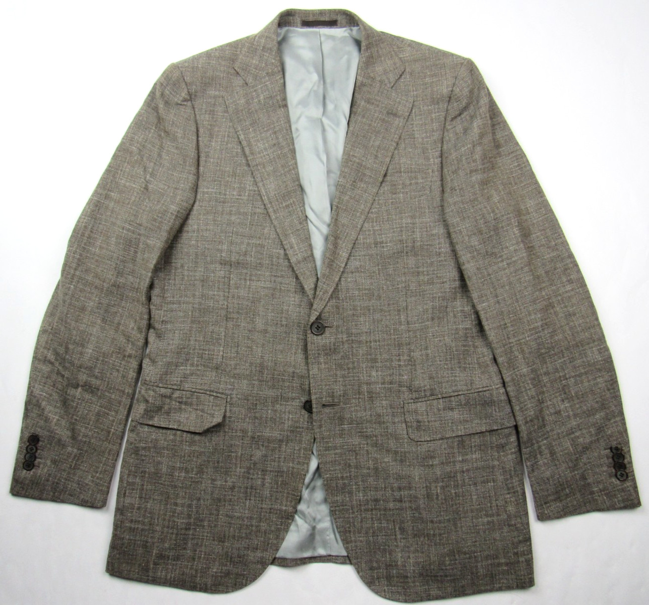 Suitsupply Lazio 2 Pc E. Thomas Brown Silk Linen Wool Suit 44L / Pants 37 x 33.5