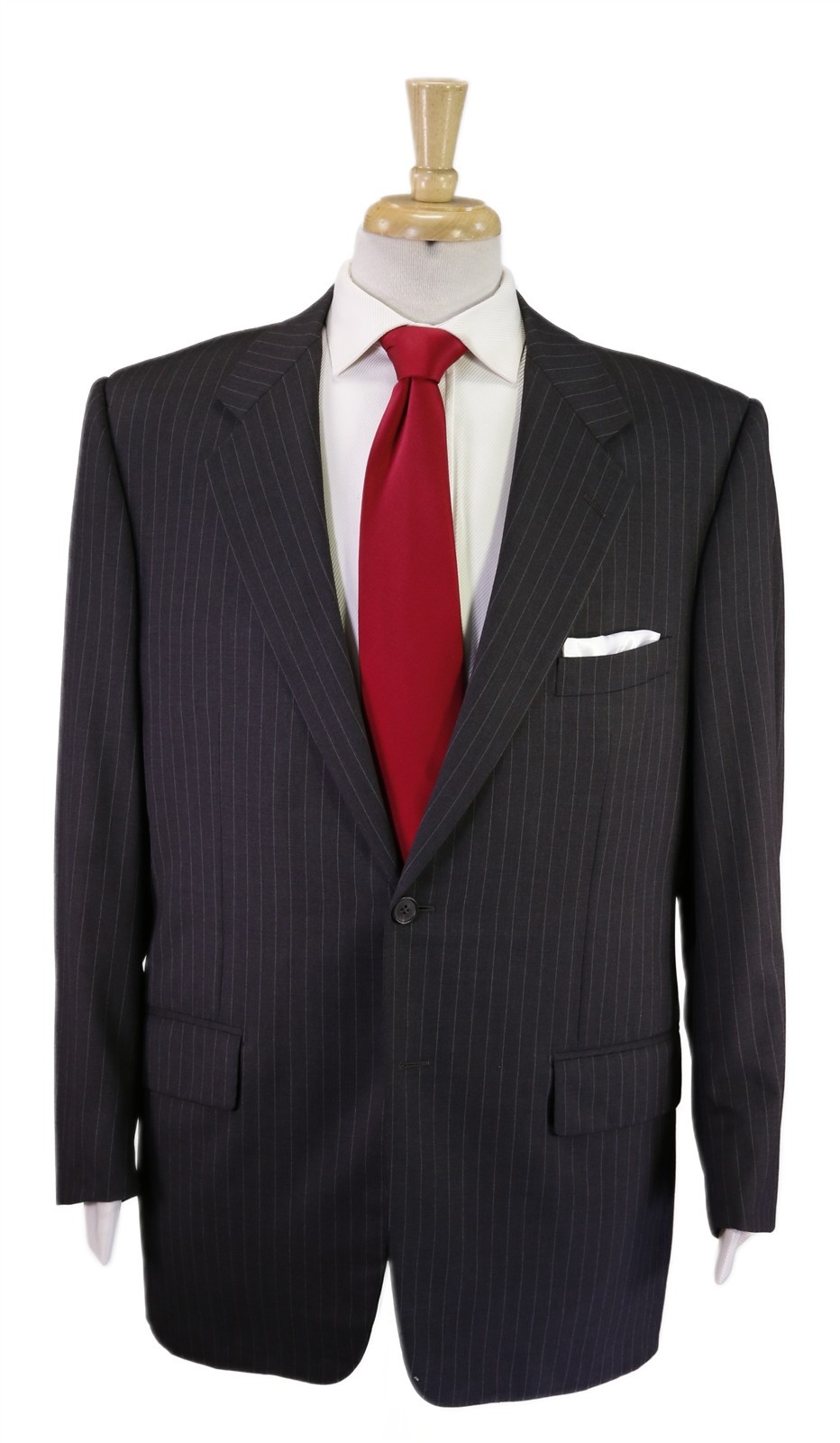 Corneliani Gray Pinstripe Super 150’s Wool 2-Btn Suit 40R