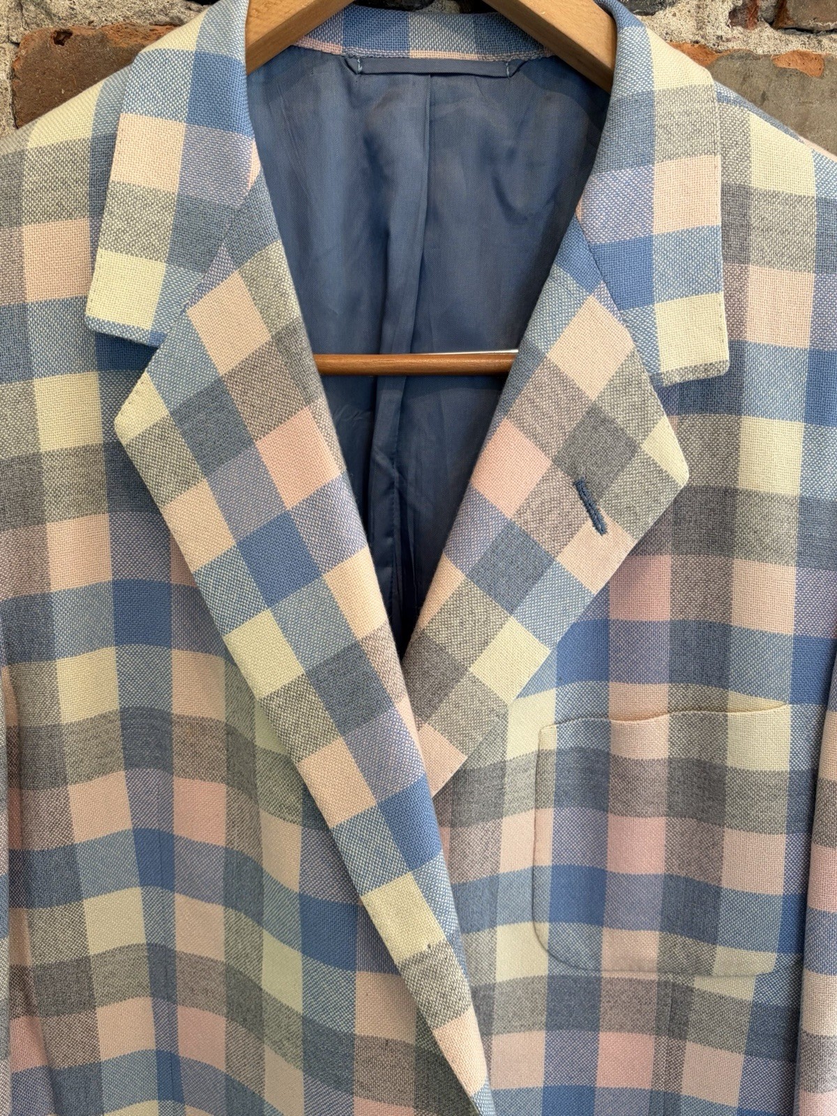 Oxxford Mens Pastel Plaid Onwentsia Sport Coat Maus & Hoffman Size 46T Excellent