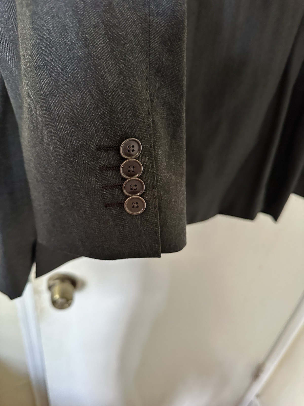 Patrick Hellmann Double-Breasted Herringbone Wool Cashmere Suit IT 56, US 44R