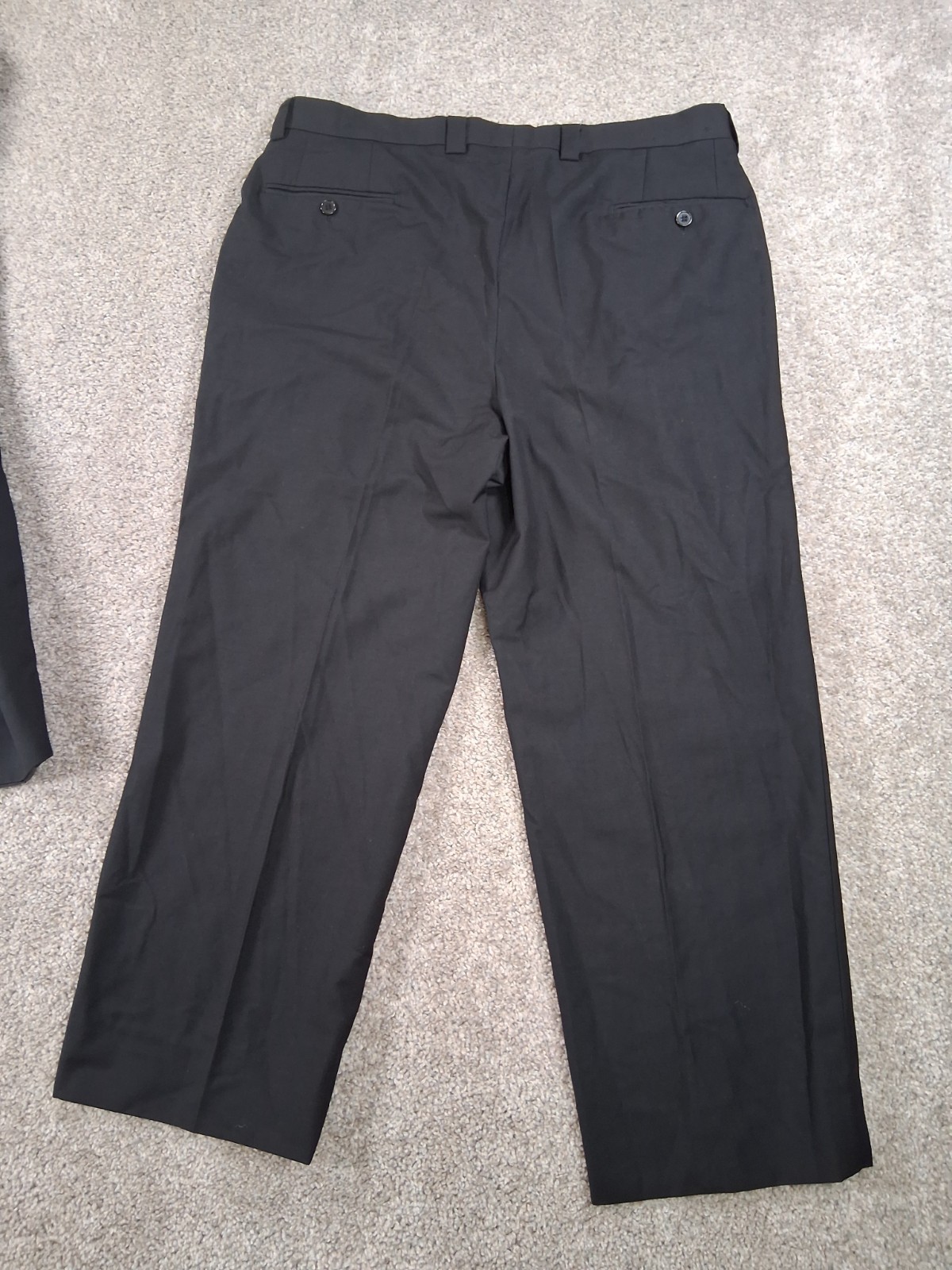Inserch Mens Jacket XL Pants 38×26.5 Black Button Up Pockets Polyester Blend