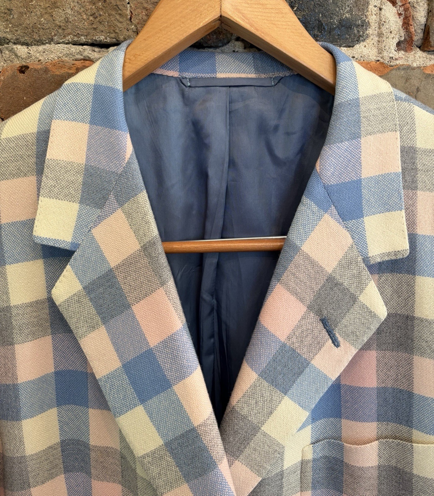 Oxxford Mens Pastel Plaid Onwentsia Sport Coat Maus & Hoffman Size 46T Excellent